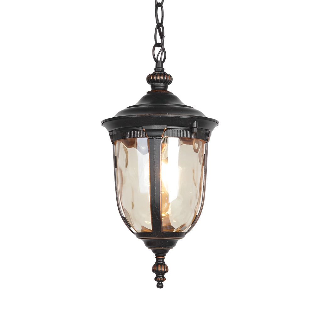 Waterproof Glass Outdoor Pendant Light Black Modern Industrial