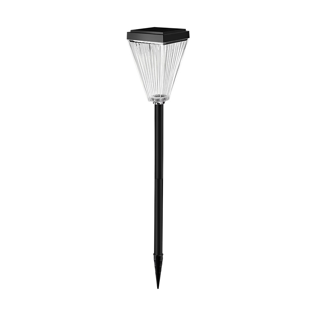 Solar Pathway Post Light with Ripple Shade & Dimmable LED
