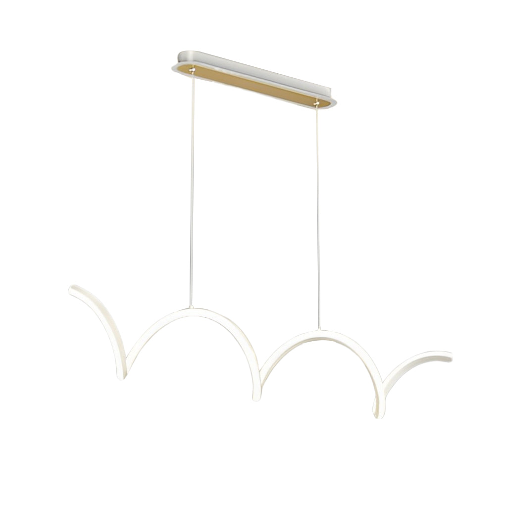 Modern Wave LED Pendant Light with Dimming Control