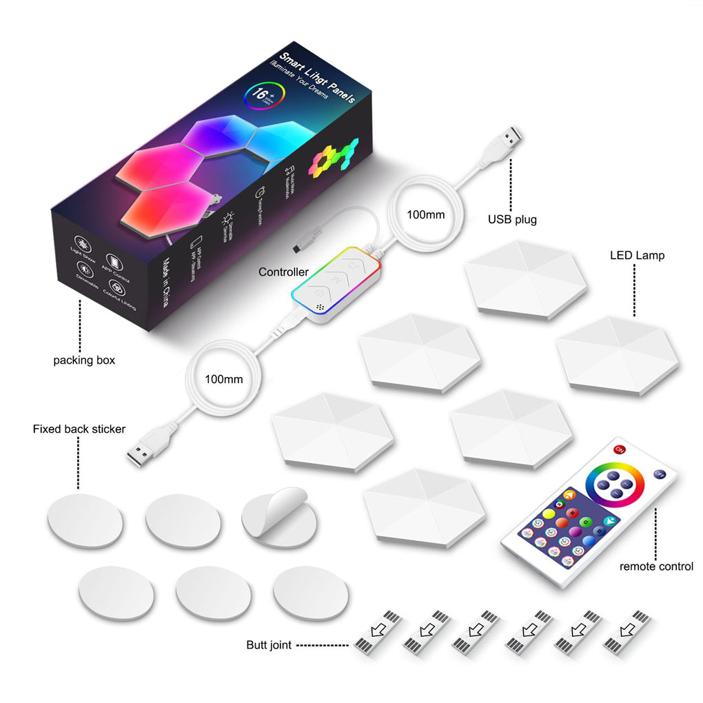 Hexagon RGBIC Smart Wall Lamp with App Control & Music Sync