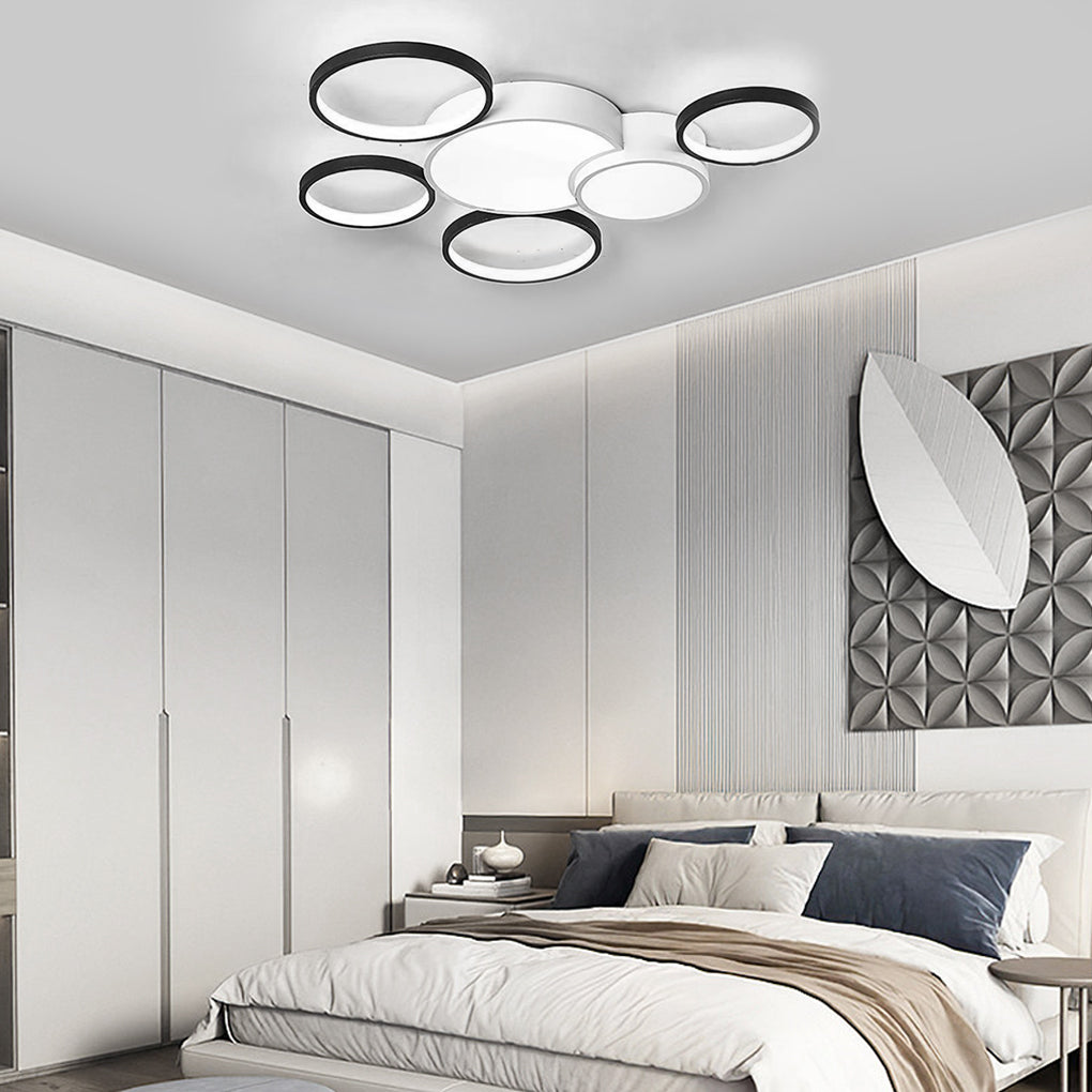 Multi-Circle LED Flush Mount Ceiling Light - Modern Minimalist
