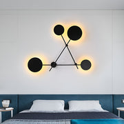 Geometric Round LED Wall Sconce Black Modern Minimalist Lighting
