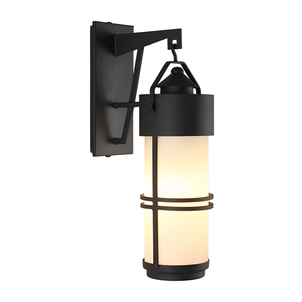 Retro Black Iron Wall Sconce with Glass Shade – Waterproof Outdoor