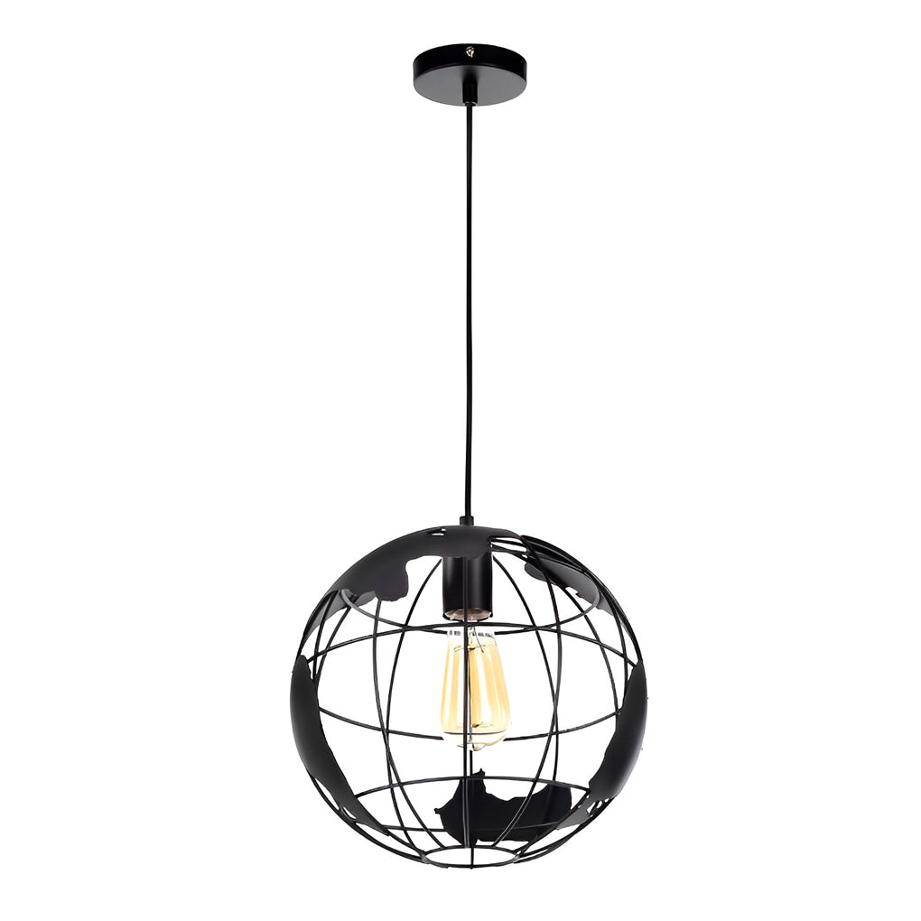 Globe Iron Pendant Light - Modern Retro Industrial Chandelier