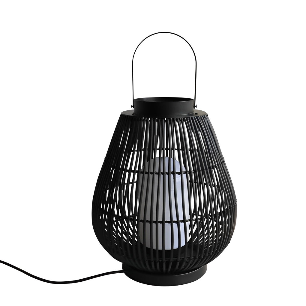 Portable Black Woven Iron E27 Outdoor Lantern with Handle