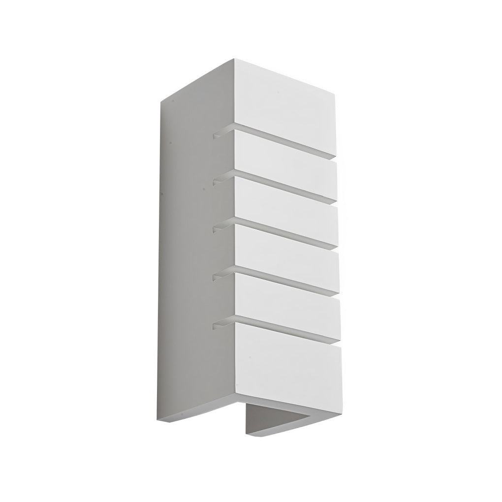 Modern Gypsum Glass Up Down Wall Light White Rectangular Sconce