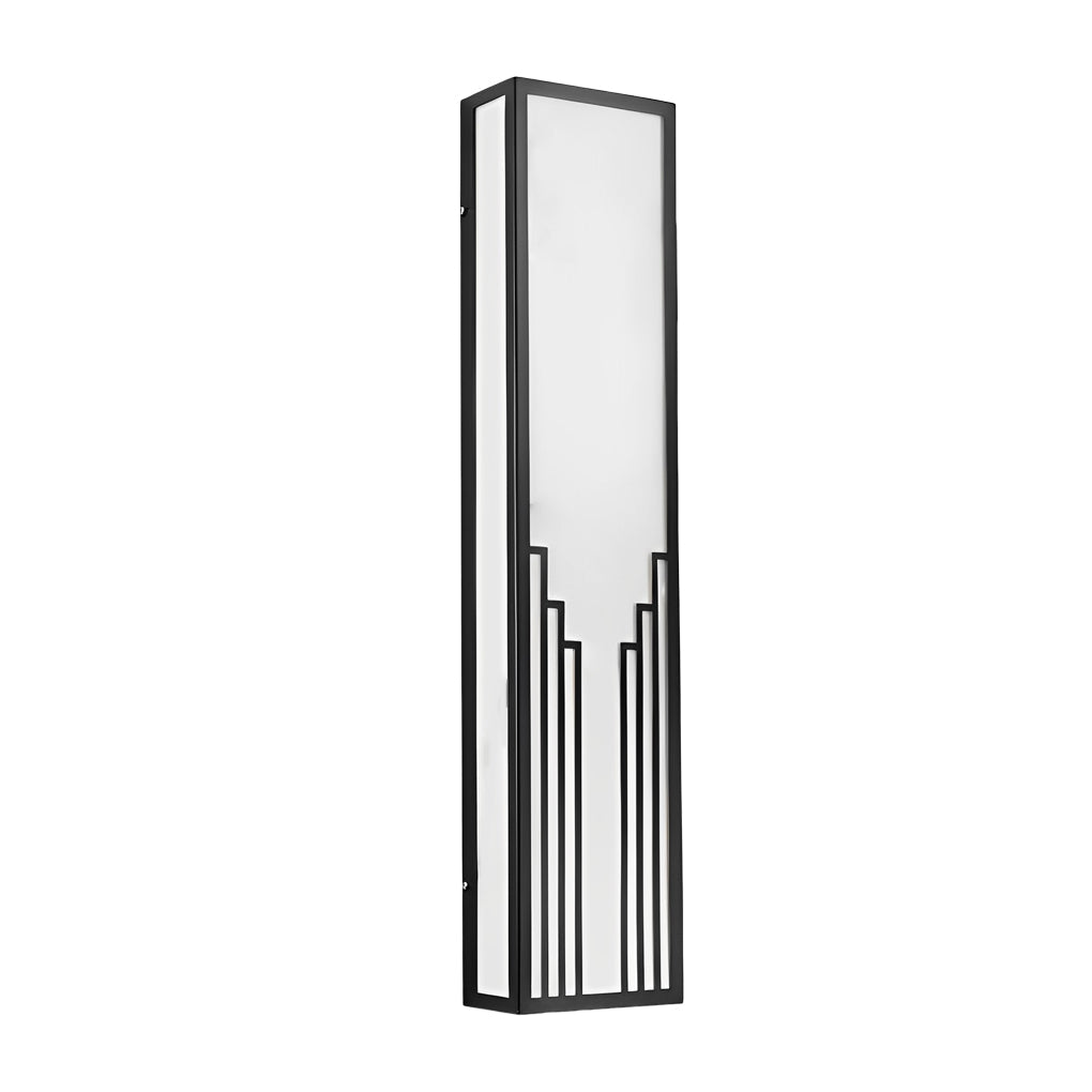 Modern Rectangular LED Outdoor Wall Light - Black Waterproof