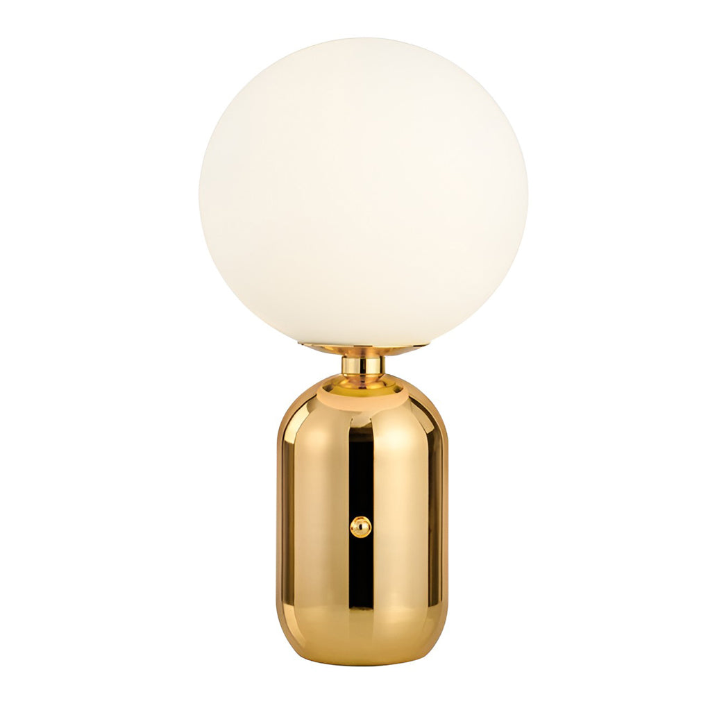 Modern Glass Globe Table Lamp with Metal Base
