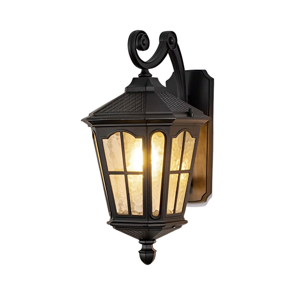 Modern Solar Outdoor Wall Light - Aluminum & Glass - Black