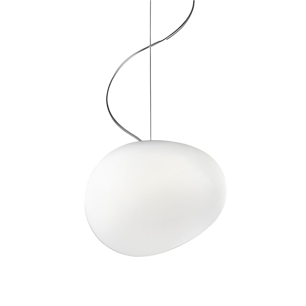 Modern Glass Globe LED Pendant Light White Spherical Hanging Lamp