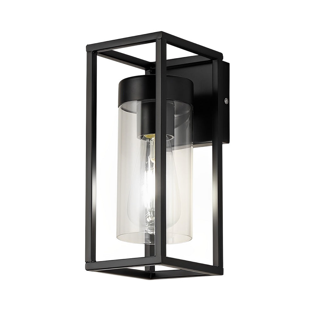 Minimalist Black Iron Glass Wall Sconce - Industrial Style