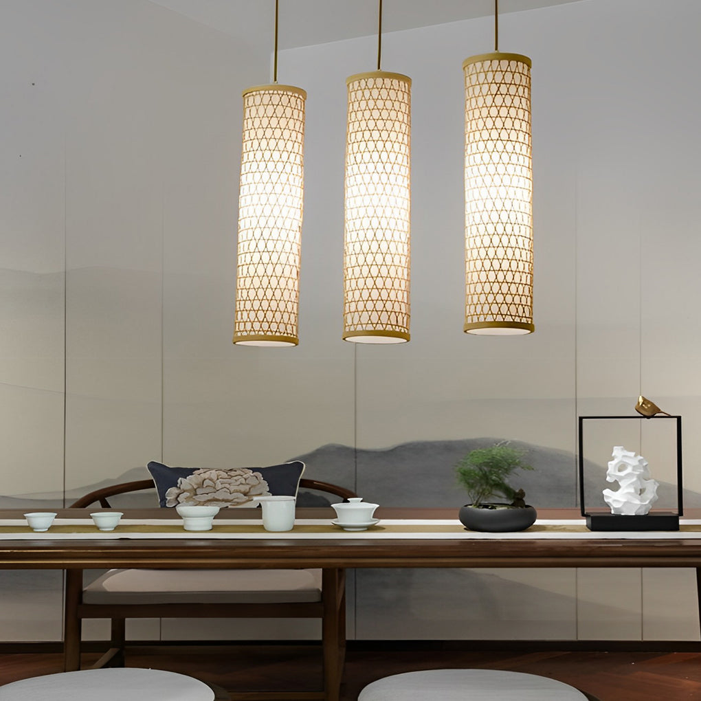 30" Bamboo Cluster Pendant Light – Farmhouse Ceiling Fixture