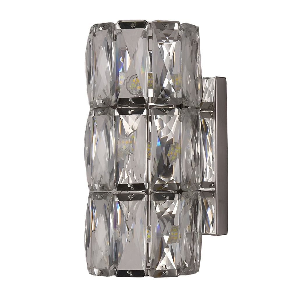 Crystal Cylindrical LED Wall Sconce with 3-Step Dimming
