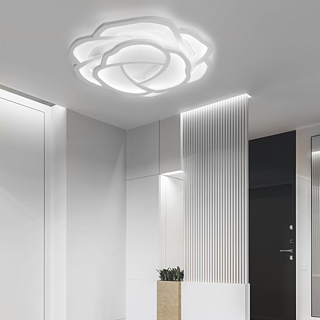 Flower Geometric LED Flush Mount Ceiling Light Dimmable Metal