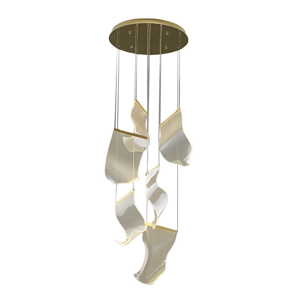 Modern Acrylic Curl Chandelier with Stepless Dimming LED