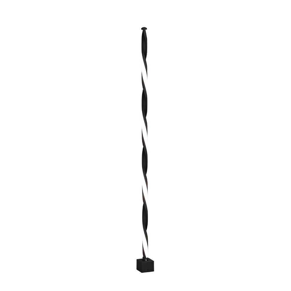 Linear Black LED Solar Path Lamp Modern Outdoor Landscape Lighting