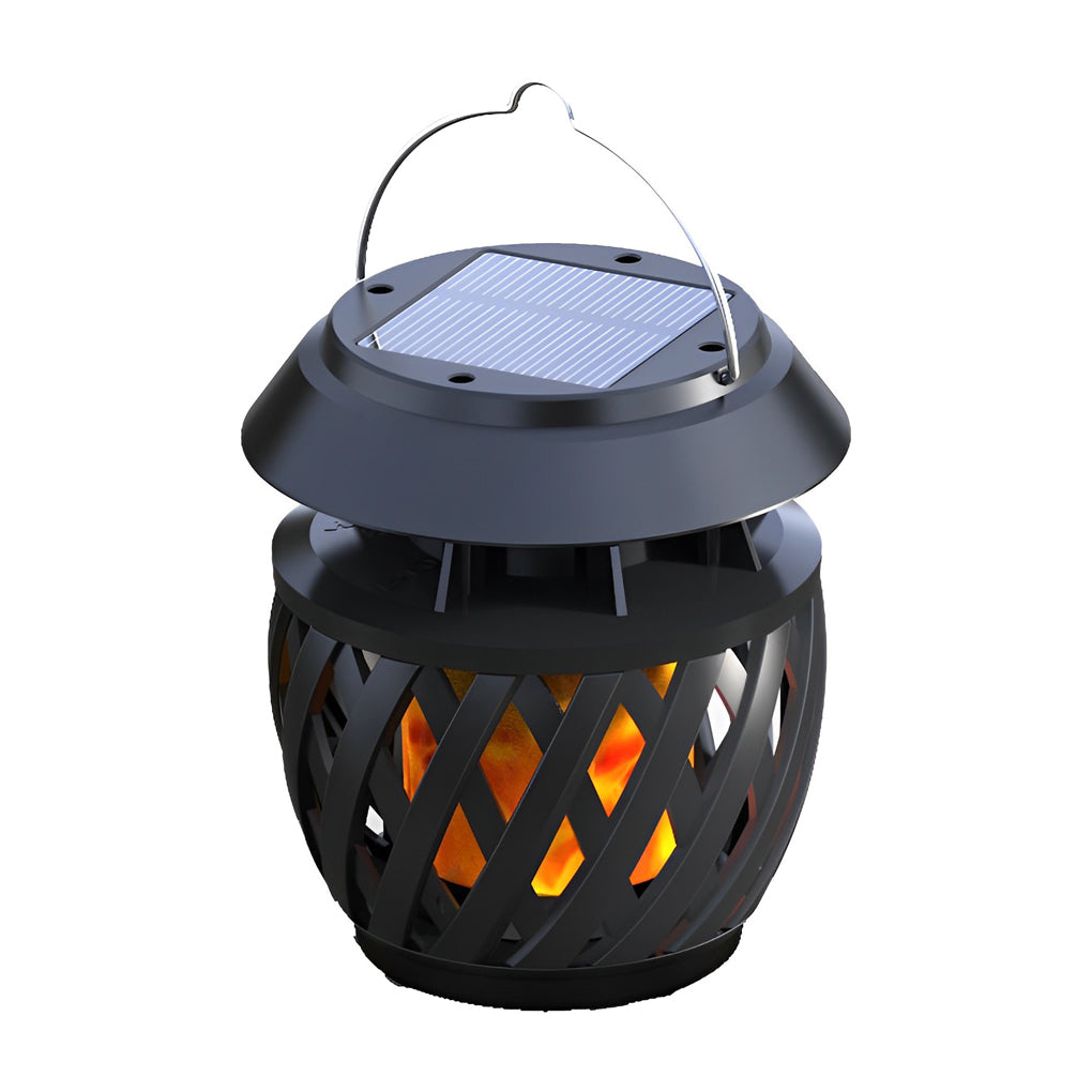 Portable Solar LED Outdoor Lantern with Flickering Flame Effect