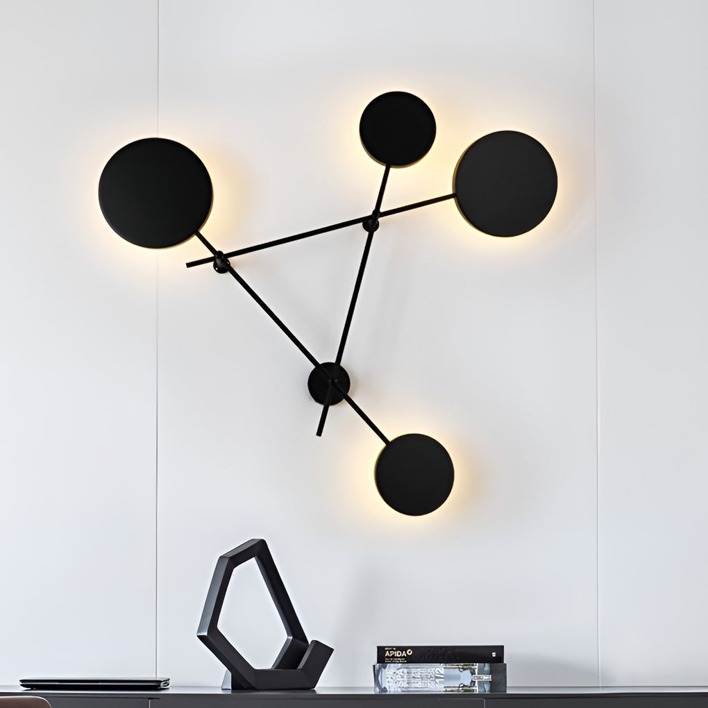 Geometric Round LED Wall Sconce Black Modern Minimalist Lighting