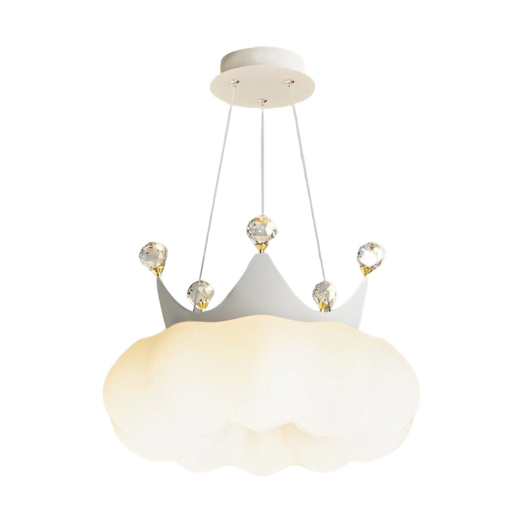 Modern Cloud Crown Chandelier with Dimmable LED - Gold & White