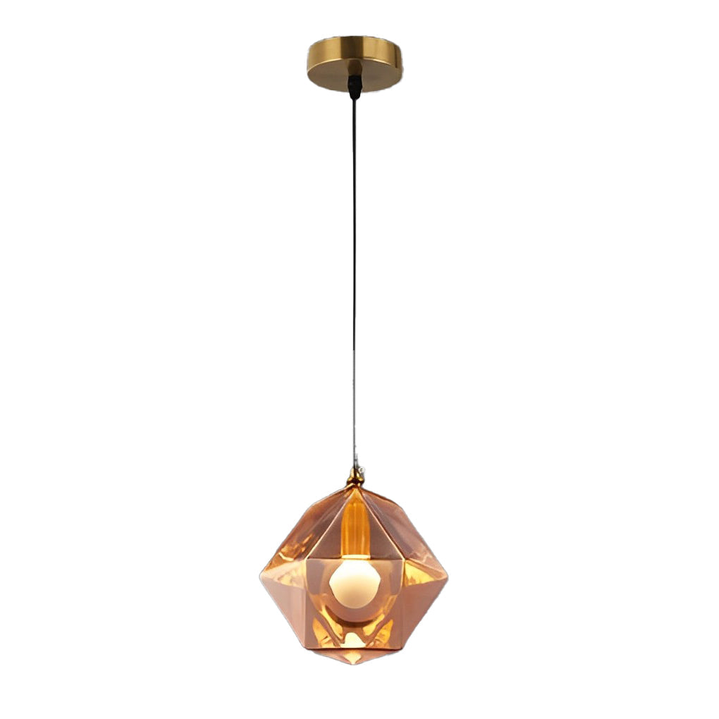 Modern Nordic Glass Pendant Light with Metal Frame