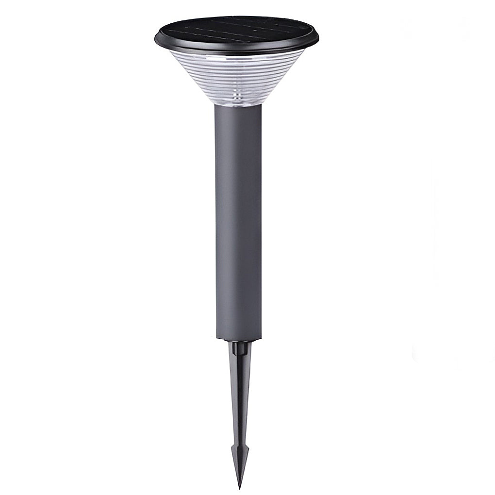 Solar LED Pathway Light Black Cylindrical Outdoor Landscape Lighting