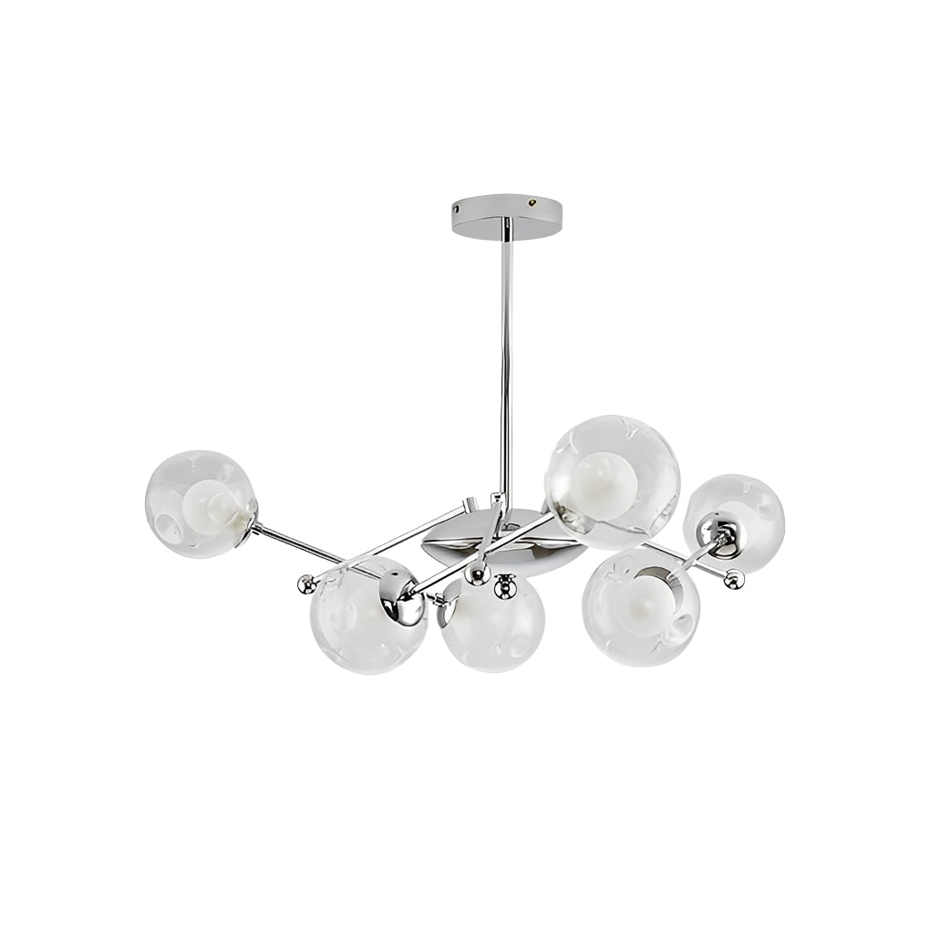 Modern Multi-Light Glass Globe Chandelier with Three-Step Dimming