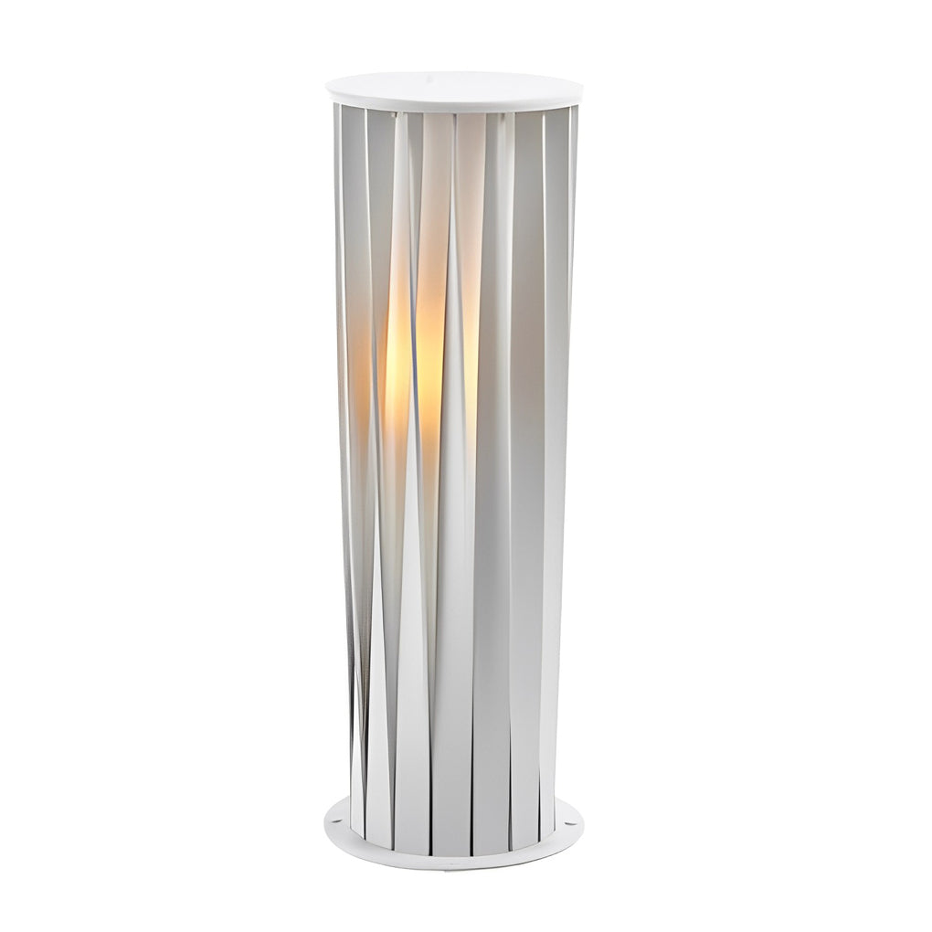 Modern Solar LED Lawn Light with Twisted Metal Design