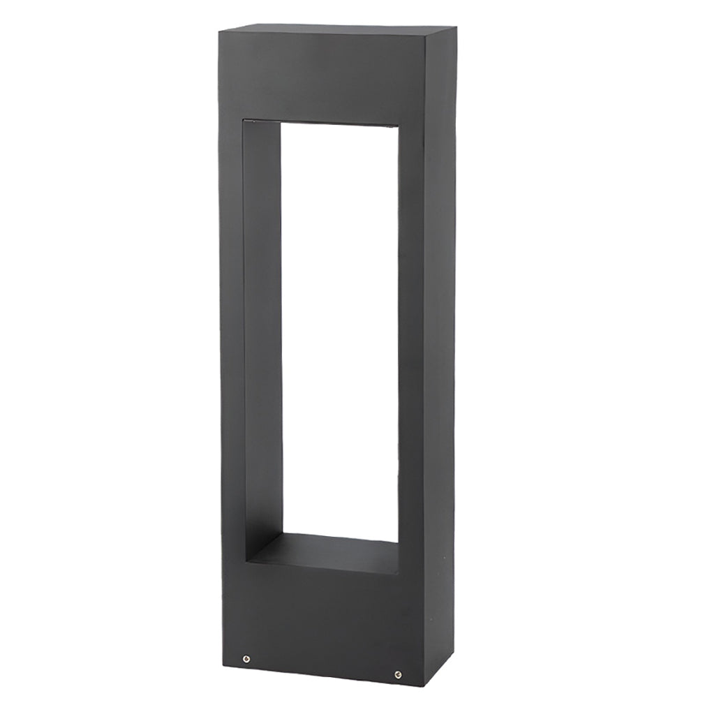 Rectangular Frame LED Lawn Light – Modern Aluminum Outdoor Post