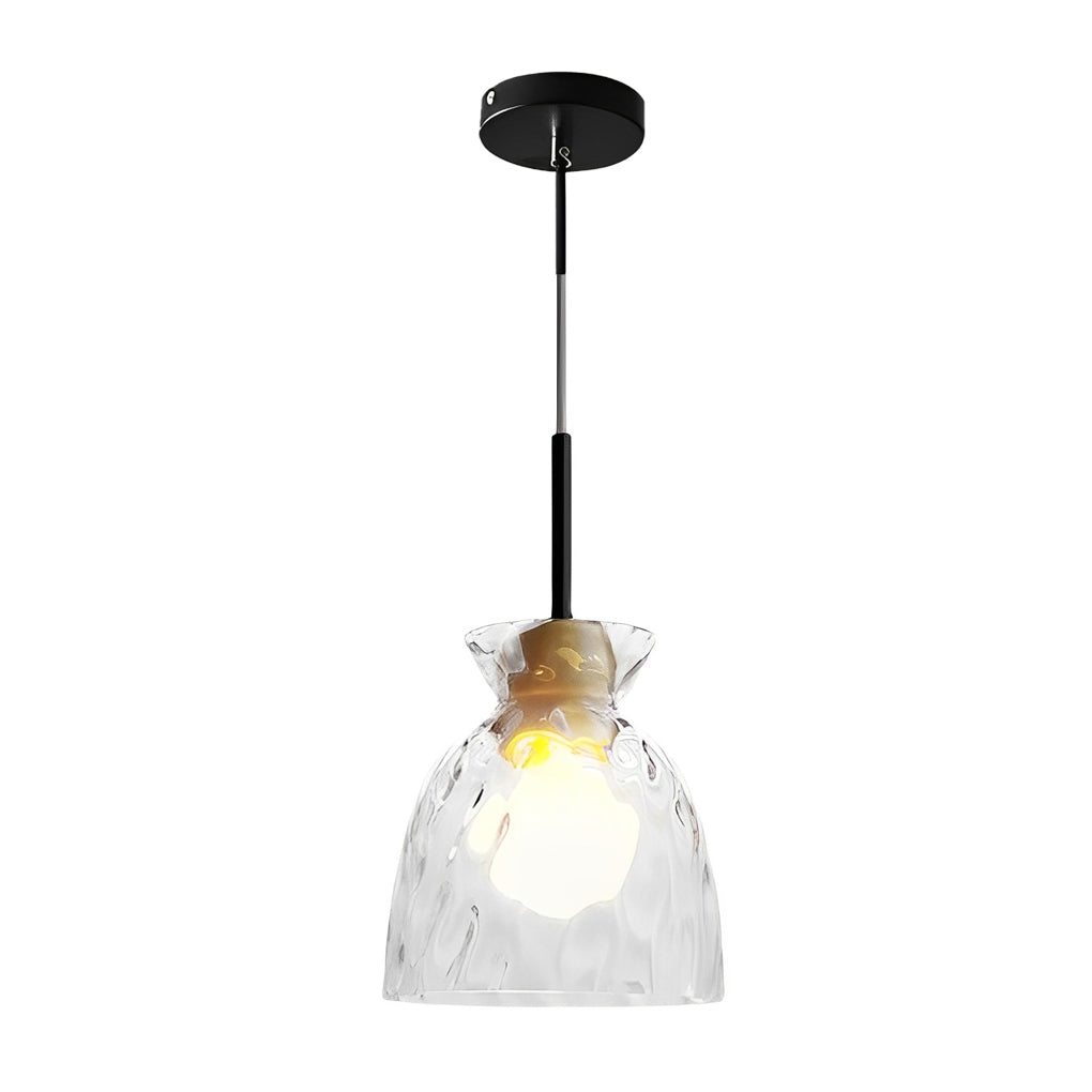 Modern Glass Wood Pendant Light | Japanese Minimalist Design