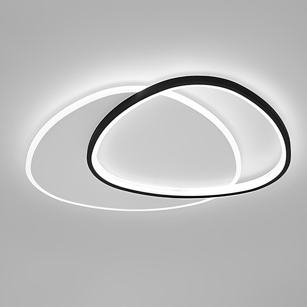 Modern Circle Flush Mount Light with Iron Frame & Acrylic Shade