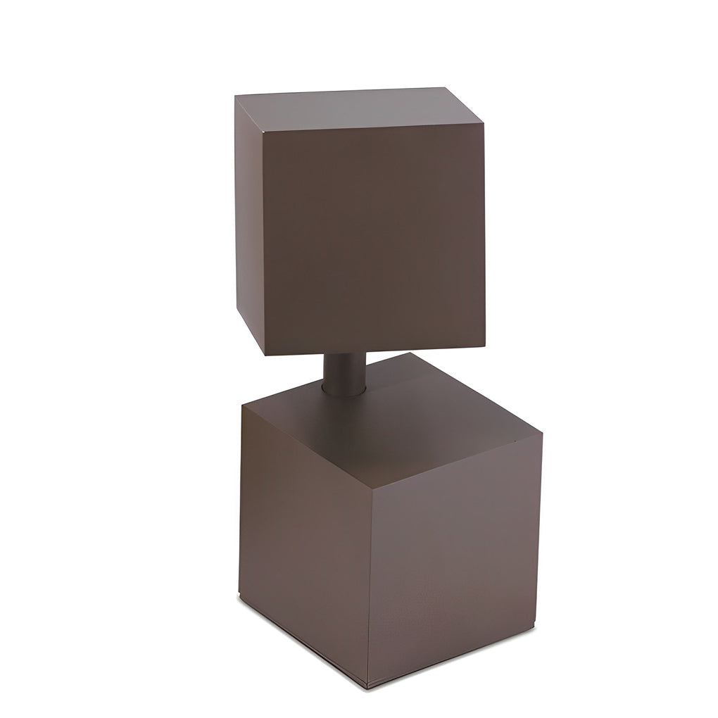 Modern Black Geometric Solar Lawn Light with LED Illumination