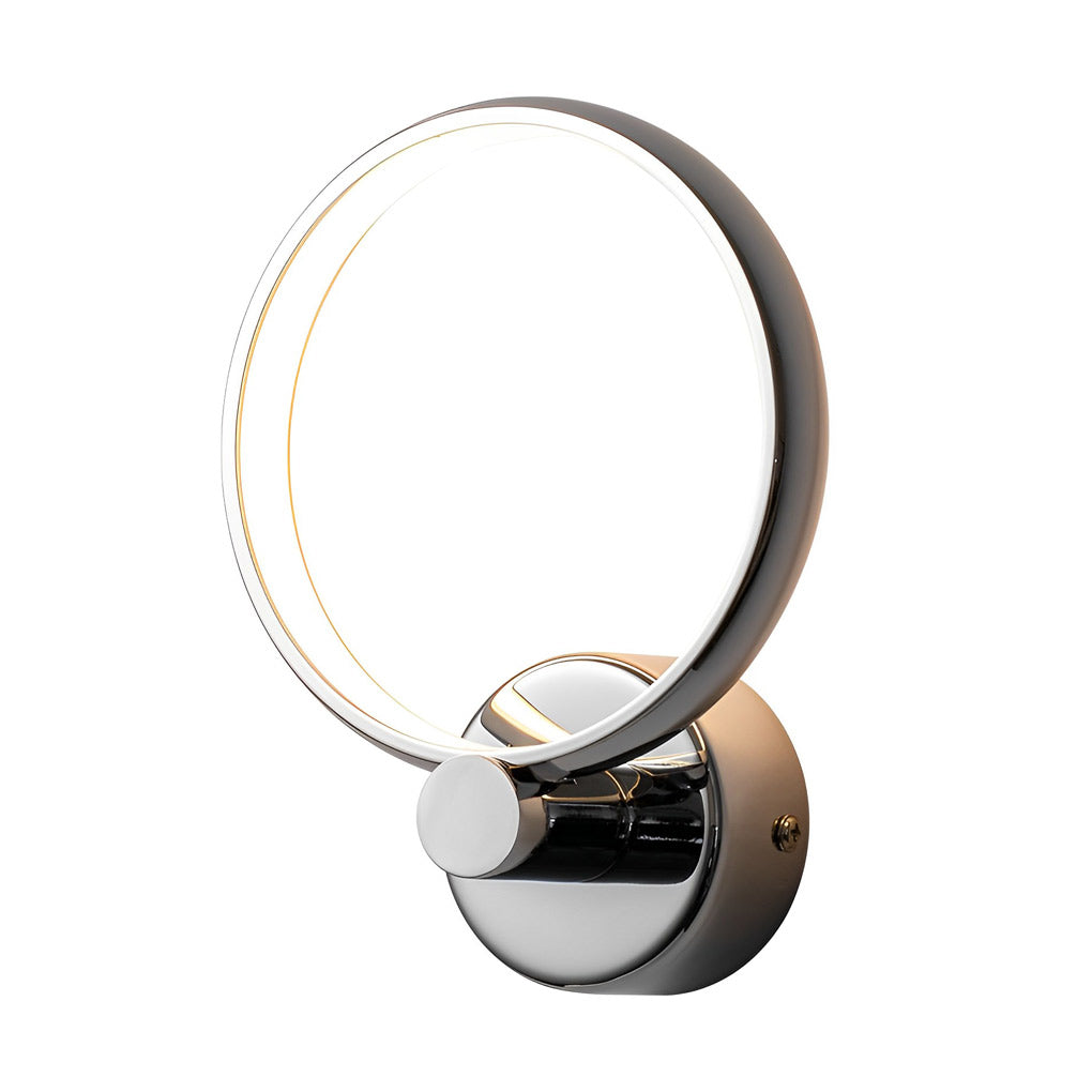 Modern Circular Aluminum LED Wall Sconce with Acrylic Shade