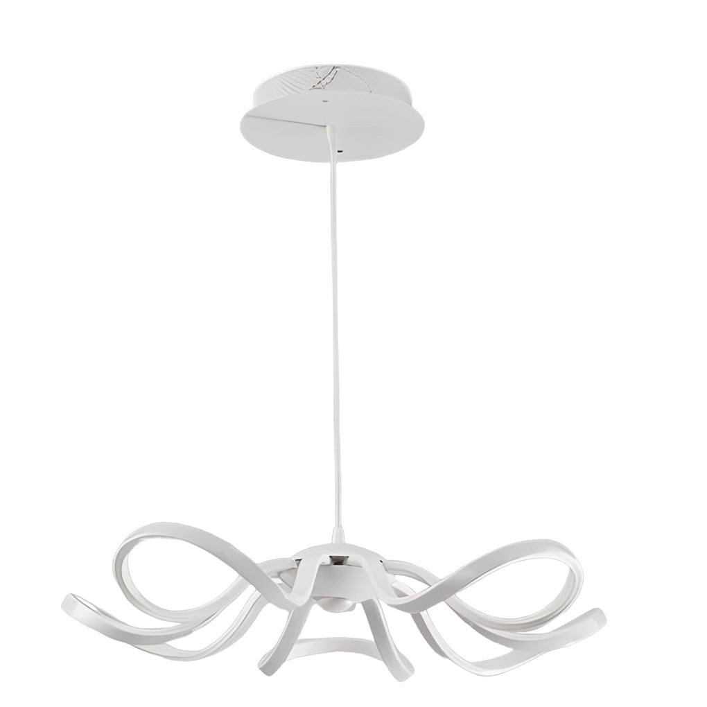 Modern Flower Petal LED Chandelier with Stepless Dimming - White
