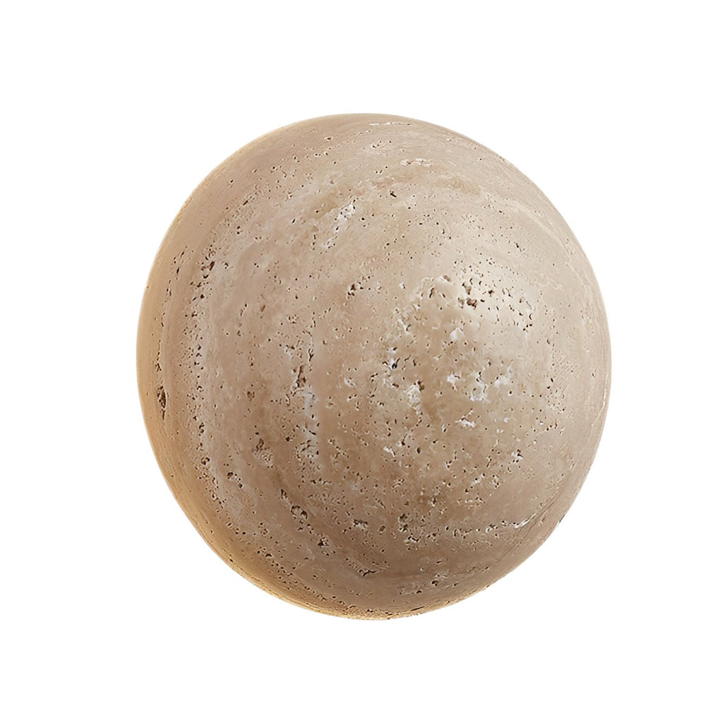 Travertine Stone Round LED Wall Sconce Modern Minimalist Design