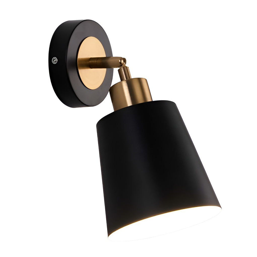 Adjustable Black & Gold Wall Sconce with 3-Step Dimming