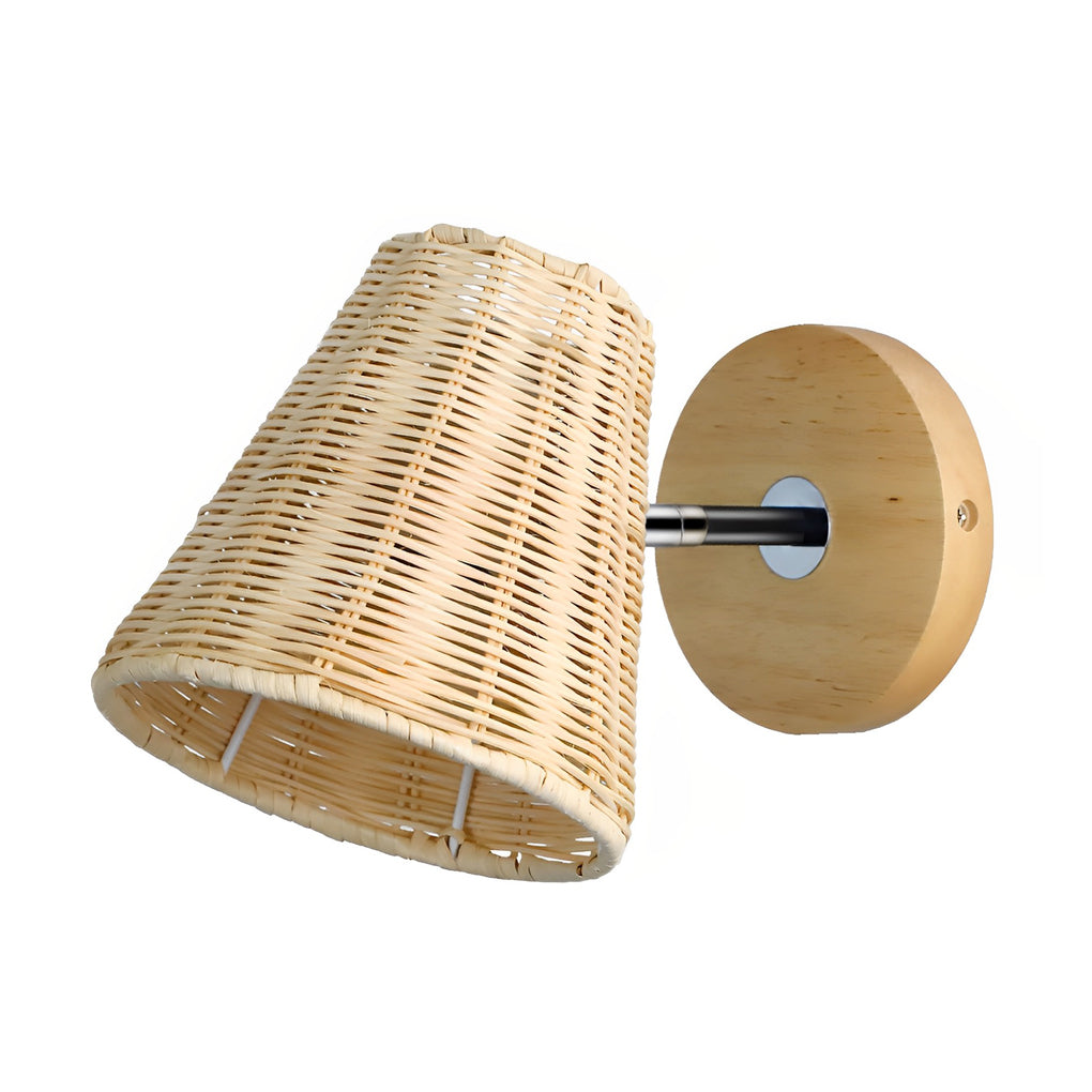 Handwoven Rattan Adjustable Wall Sconce - Rustic Modern Design