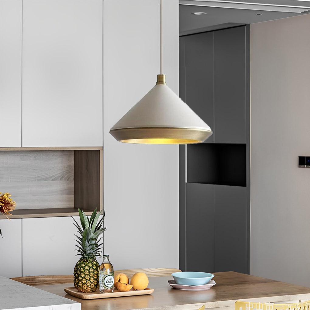 Modern Conical Dome Pendant Light in Aluminum - Adjustable Height