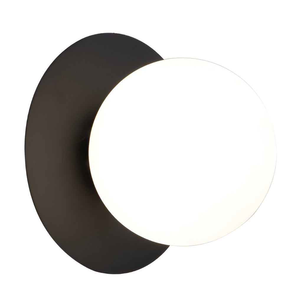 Modern Glass Ball Wall Sconce with LED - Black & Gold Finish
