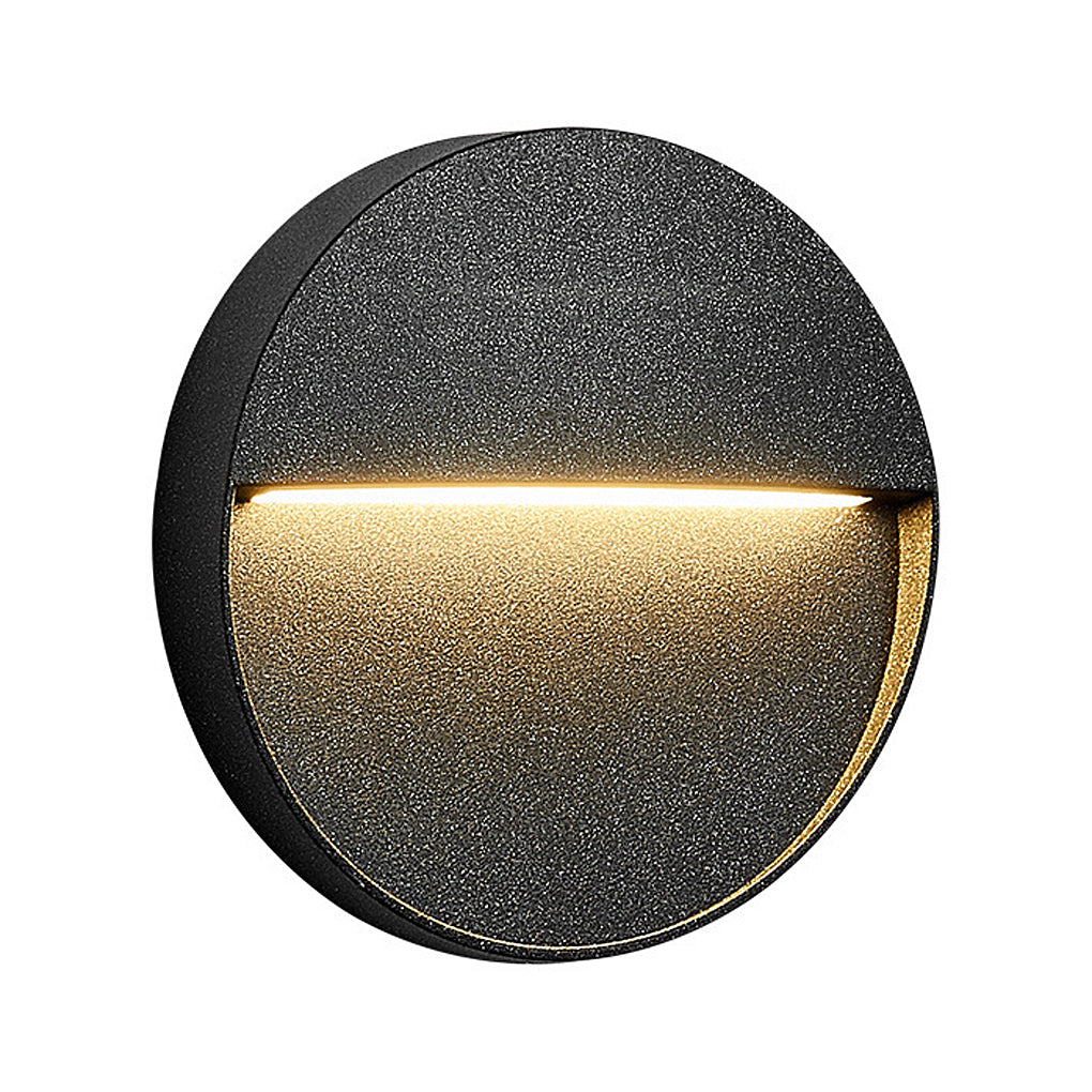 Round Aluminum Outdoor Step Light - Waterproof LED Stair Wall Sconce