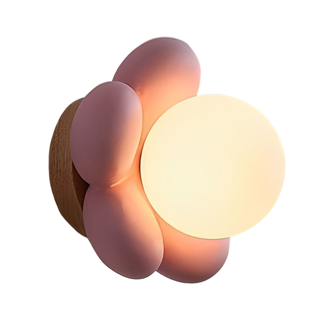 Flower Wall Sconce Modern Wood Glass Nordic Bedroom Lighting