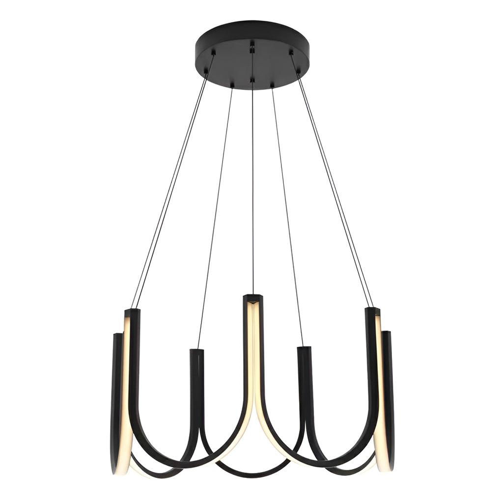 Modern LED Chandelier with 3-Step Dimming - Aluminum & Iron