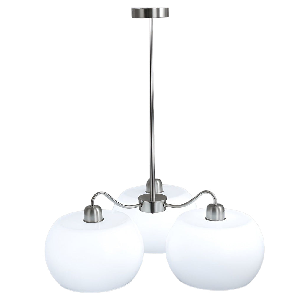 White Glass Vintage Chandelier 3-Light E27 Pendant Lamp