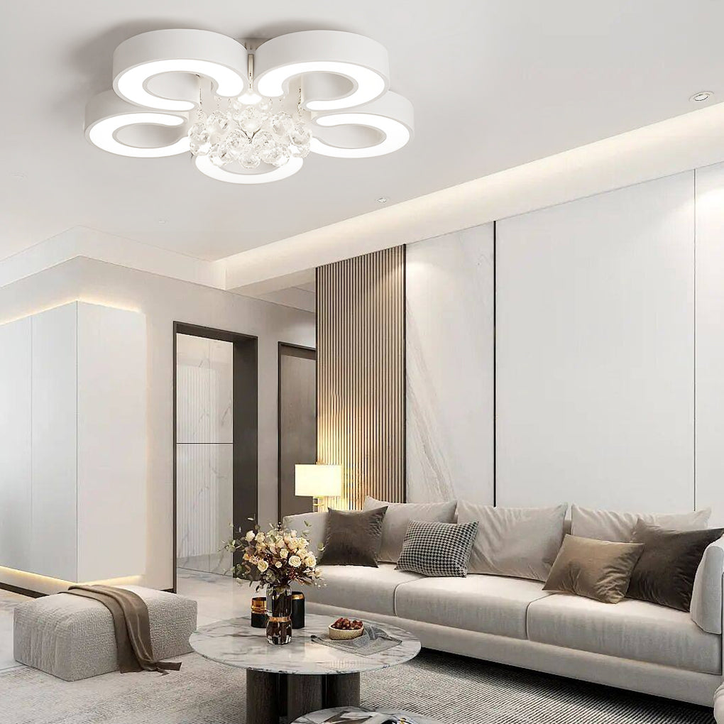 Flower Shaped Dimmable LED Flush Mount Ceiling Light - Modern