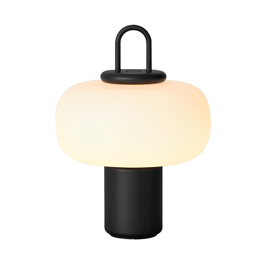 Portable LED Orb Table Lamp with Milk Glass Shade