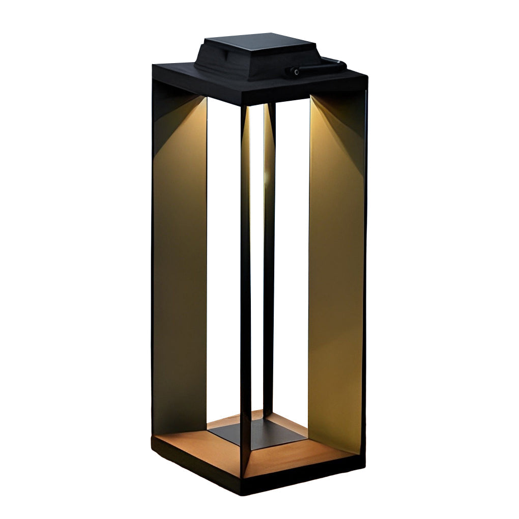 Modern Black Solar Outdoor Floor Lamp with LED - Waterproof