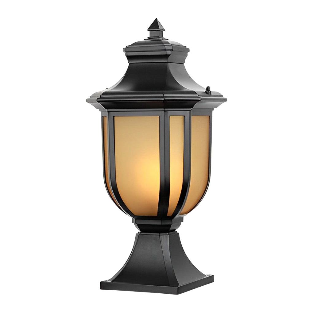 Modern Aluminum Outdoor Post Light with Glass Shade – Waterproof