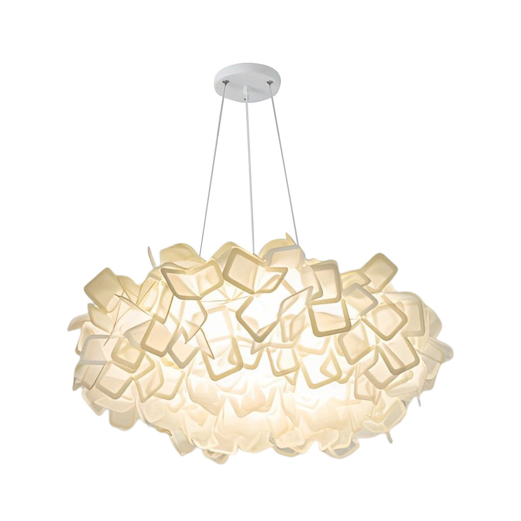 Modern White Flower Petal LED Pendant Light - 3-Step Dimmable