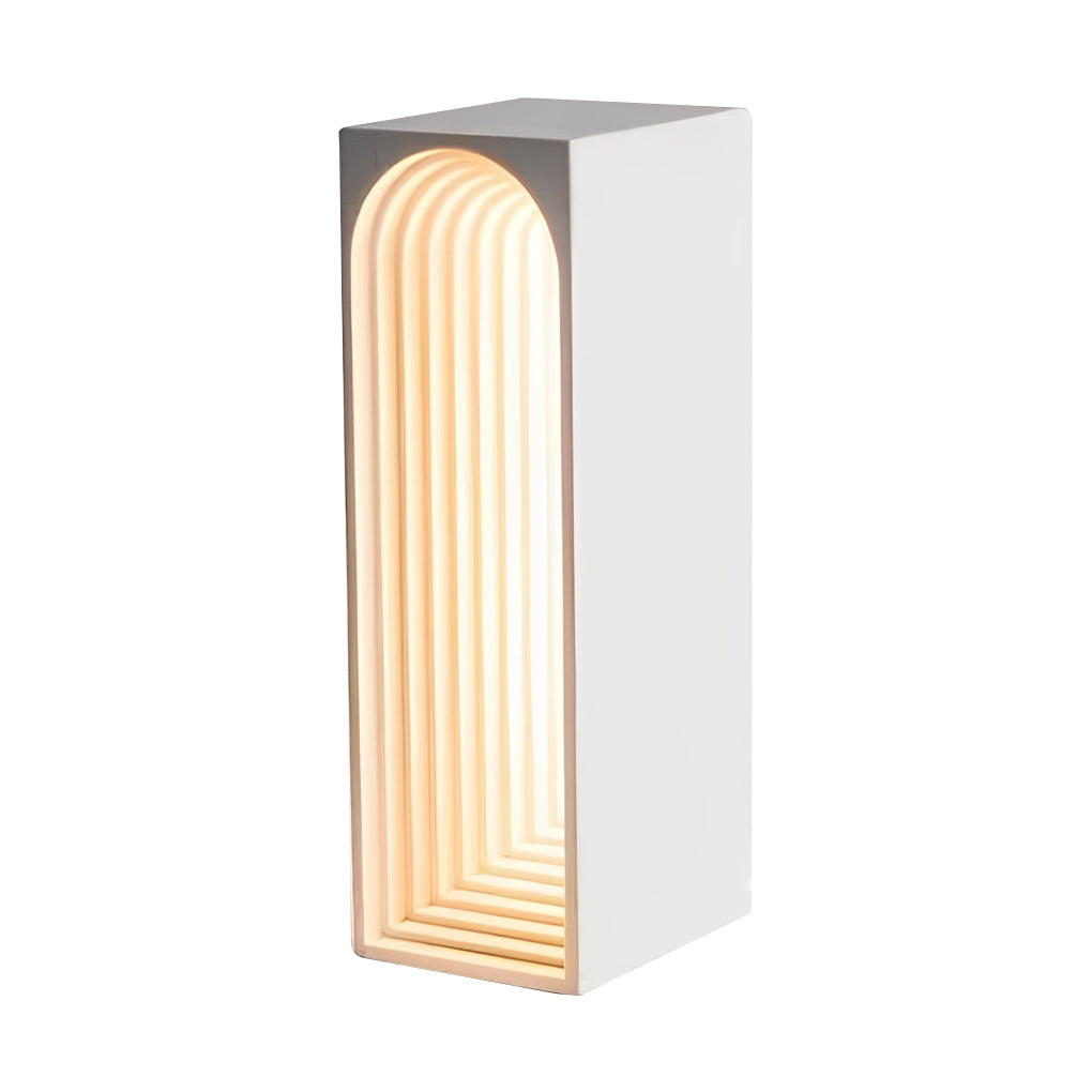 Modern Concrete Rectangle LED Table Lamp with USB Charging Port
