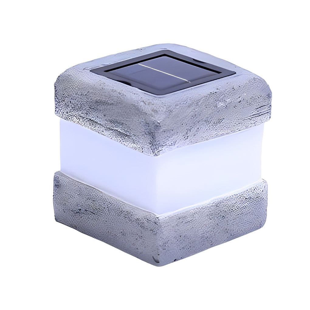 Modern Square Resin Solar LED Garden Lamp - Waterproof Outdoor Light