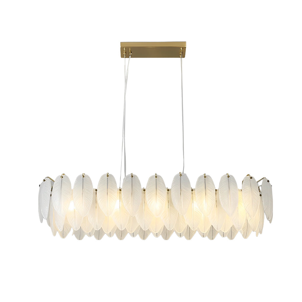Glass Feather Post-Modern Chandelier with Three-Step Dimming